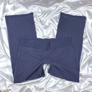 y2k Gap Flare Yoga Pants Navy Blue Good Stretch Fleece Mid Rise Wide Leg M